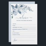 Dusty Blue Floral Advice für die Bride Card<br><div class="desc">Dusty Blue Floral Ratschlag für die Brautkarte</div>