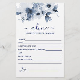Dusty Blue Floral Advice für die Bride Card