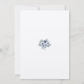 Dusty Blue Floral and Grey Wedding Invitation Einladung (Rückseite)