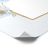 Dusty Blue Floral Arched Boy Baptism Welcome Sign Poster (Ecke)