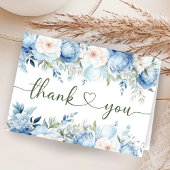 Dusty Blue Floral Baby Dusche geklappt Danke