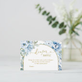 Dusty Blue Floral Baby Dusche Windelwanne Windelwa Begleitkarte (Stehend Vorderseite)