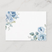 Dusty Blue Floral Baby Dusche Windelwanne Windelwa Begleitkarte (Rückseite)