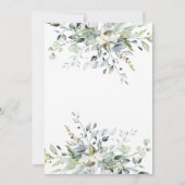 Dusty Blue Floral Baby in Bloom Baby Shower Einladung (Rückseite)