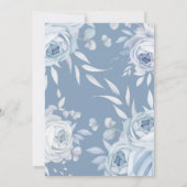 Dusty Blue Floral Baby in Bloom Baby Shower Einladung (Rückseite)