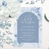 Dusty Blue Floral Baby in Bloom Baby Shower Einladung