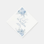 Dusty Blue Floral Baby in Bloom Baby Shower Serviette (Ecke)