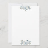 Dusty Blue Floral Bautizo Einladung (Rückseite)