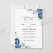 Dusty Blue Floral bevor ich Skript-Brautparty Einladung (Vorderseite)