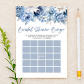 Dusty Blue Floral Bingo Brautparty Game Briefpapier