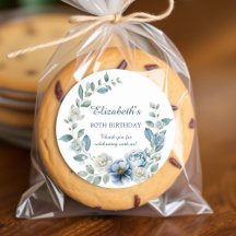 Dusty Blue Floral Birthday Vielen Dank