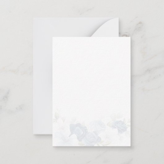 Dusty Blue Floral Bloom Ankündigung Datum freihalt (Rückseite)