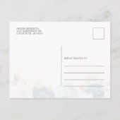 Dusty Blue Floral Bloom Eukalyptus Save the Date Ankündigungspostkarte (Rückseite)