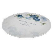 Dusty Blue Floral Bloom Eukalyptus Sukkulent Schneidebrett (Ecke)