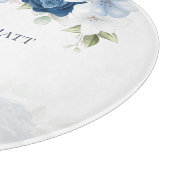 Dusty Blue Floral Bloom Eukalyptus Sukkulent Schneidebrett (Ecke)