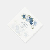 Dusty Blue Floral Bloom Eukalyptus Sukkulent Serviette (Ecke)