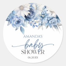 Dusty Blue Floral Blume Babydusche