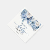 Dusty Blue Floral Blume Babydusche Serviette (Ecke)
