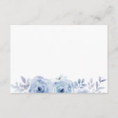 Dusty Blue Floral Blume Brautparty Advice Card Begleitkarte (Rückseite)