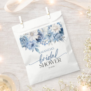 Dusty Blue Floral Blume Brautparty Geschenktütchen