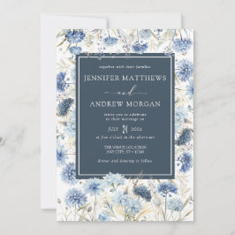 Dusty Blue Floral | Blume Einladung zum Hochzeitsf