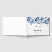 Dusty Blue Floral Blume Garden Wedding Gästebuch (Voll)