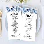 Dusty Blue Floral Blume Garden Wedding Menükarte<br><div class="desc">Das ist ein Dusty Blue Blume Blumengarten Hochzeitsmenü.</div>