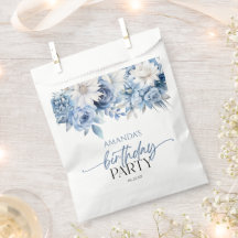Dusty Blue Floral Blume Geburtstagsparty