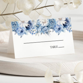 Dusty Blue Floral Blume Hochzeit Platzkarte