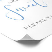 Dusty Blue Floral Boho Babies sind süßes Zeichen Poster (Ecke)