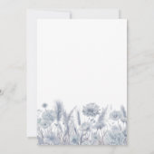 Dusty Blue Floral Boho Baby Dusche Einladung (Rückseite)