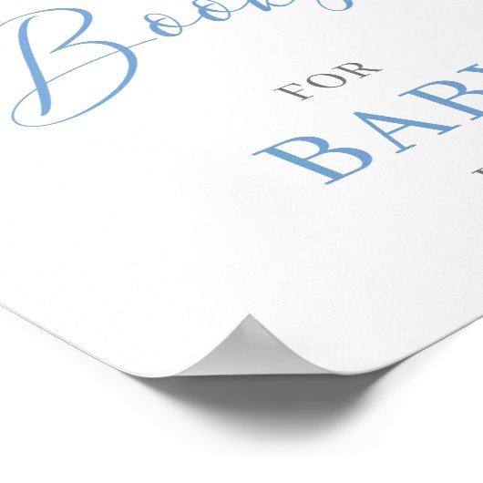 Dusty Blue Floral Boho Bücher für Babyzeichen Poster (Ecke)