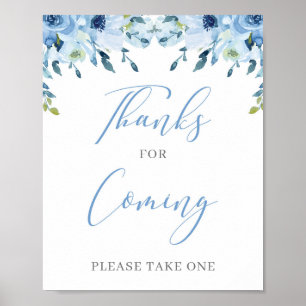 Dusty Blue Floral Boho Danke für das kommende Zeic Poster