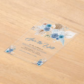 Dusty Blue Floral Boho Hochzeit speichern das Datu Acryleinladungen (Ablage )
