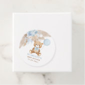 Dusty Blue Floral Boho Teddy Bear Baby Dusche Geschenkanhänger (Beispiel)