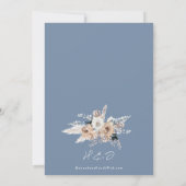 Dusty Blue Floral Boho Wedding Save The Date (Rückseite)