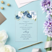Dusty Blue Floral Botanical Wedding Acryleinladungen (In Situ (Hochzeit))