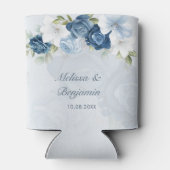 Dusty Blue Floral Botanical Wedding Dosenkühler (Rückseite)