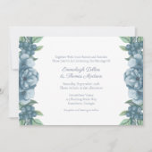 Dusty Blue Floral Botanical Wedding Einladung (Vorderseite)