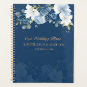 Dusty Blue Floral Botanical Wedding Planer (Vorderseite)