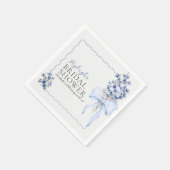 Dusty Blue Floral Bow Calla Lily Brautparty Serviette (Ecke)