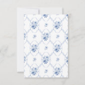 Dusty Blue Floral Bow Save the Date Wedding Card (Rückseite)