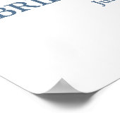 Dusty Blue Floral Brautparty Begrüßung Poster (Ecke)