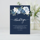 Dusty Blue Floral Brautparty Dankeskarte (Stehend Vorderseite)