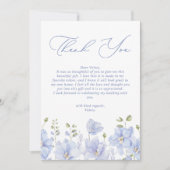 Dusty Blue Floral Brautparty Dankeskarte (Vorderseite)