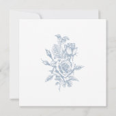 Dusty Blue Floral Brautparty Einladung (Rückseite)