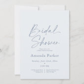 Dusty Blue Floral Brautparty Einladung (Vorderseite)