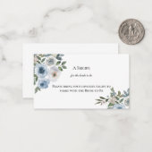 Dusty Blue Floral Brautparty gemeinsam mit einem R Mitteilungskarte (Vorderseite/Rückseite Beispiel)