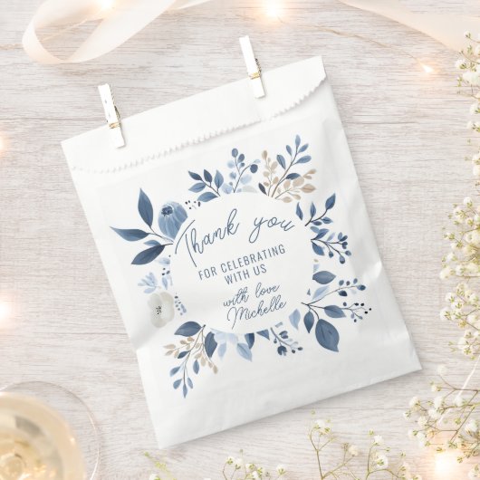 Dusty Blue Floral Brautparty Geschenktütchen (Ausgeschnitten)