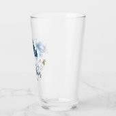 Dusty Blue Floral Brautparty Keepake Glas (Links)